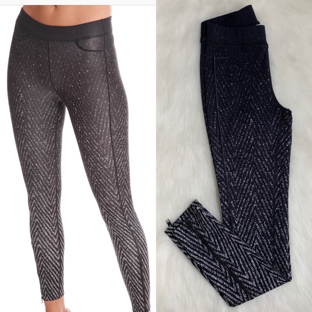 Rag & Bone Lawson White Chevron Zip Cuff Leggings